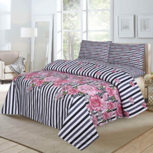 TEGA D467-COTTON PC KING SIZE BED SHEET WITH 2 PILLOW COVERS.