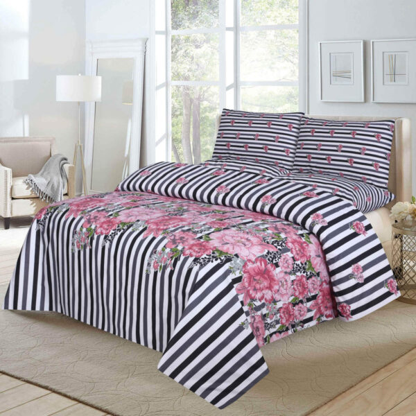 TEGA D467-COTTON PC KING SIZE BED SHEET WITH 2 PILLOW COVERS.