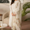 TEGA 3PC Un stitched Lawn Embroidered Shirt with Printed Slub Net Dupatta - RF1069