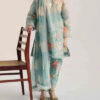 TEGA S683-EMBROIDERED 3PC LAWN DRESS WITH PRINTED CHIFFON DUPATTA.