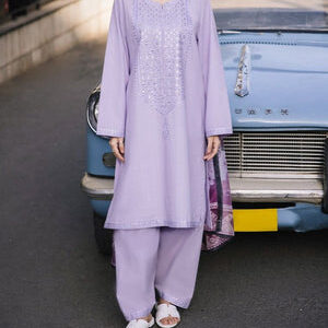 TEGA S703-EMBROIDERED 3 PC LAWN DRESS WITH DIGITAL PRINTED MUNAR DUPATTA.