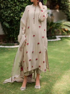 TEGA S685-EMBROIDERED 3PC LAWN DRESS WITH EMBROIDERED CHIFFON DUPATTA.