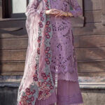 TEGA S680-SHIFTILY EMBROIDERED 3PC LAWN DRESS WITH EMBROIDERED COTTON NET DUPATTA.