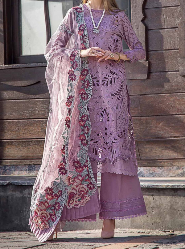 TEGA S680-SHIFTILY EMBROIDERED 3PC LAWN DRESS WITH EMBROIDERED COTTON NET DUPATTA.