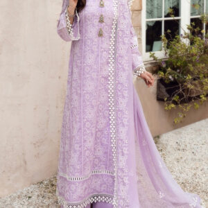TEGA S676-EMBROIDERED 3PC LAWN DRESS WITH EMBROIDERED ORGANZA DUPATTA.