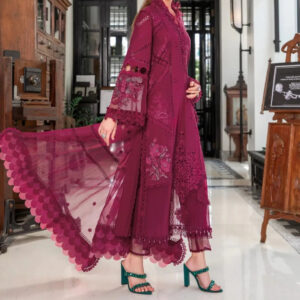 TEGA S672-SHIFLI EMBROIDERED 3PC LAWN DRESS WITH EMBROIDERED ORGANZA DUPATTA.