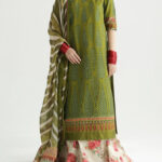 TEGA S660-EMBROIDERED 3PC LAWN WITH PRINTED MUNAR DUPATTA.