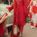 TEGA S645- HEAVY SHIFLI EMBROIDERED 3PC LAWN DRESS WITH DIGITAL PRINTED SILK DUPATTA.
