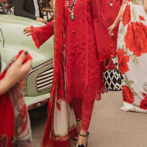 TEGA S645- HEAVY SHIFLI EMBROIDERED 3PC LAWN DRESS WITH DIGITAL PRINTED SILK DUPATTA.