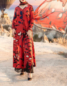 TEGA S642-PRINTED 3PC LAWN DRESS WITH PRINTED SILK DUPATTA.