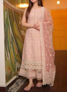 TEGA S627-EMBROIDERED 3PC LAWN DRESS WITH EMBROIDERED ORGANZA DUPATTA.