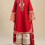 TEGA S702-EMBROIDERED 3 PC LAWN DRESS WITH EMBROIDERED CHIFFON DUPATTA.