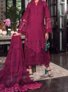 TEGA S672-SHIFLI EMBROIDERED 3PC LAWN DRESS WITH EMBROIDERED ORGANZA DUPATTA.