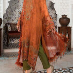 TEGA S663-EMBROIDERED 3PC LAWN DRESS WITH EMBROIDERED CHIFFON DUPATTA.