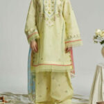 TEGA S649-EMBROIDERED 3PC LAWN DRESS WITH PRINTED MUNAR DUPATTA.