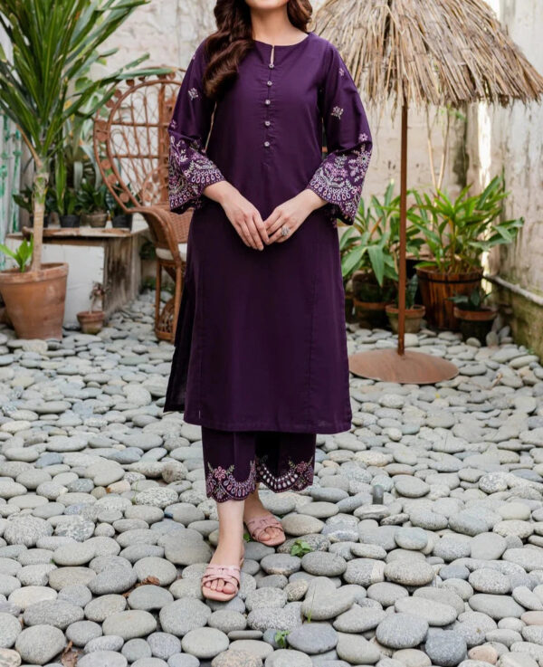 TEGA S692-EMBROIDERED 2 PC LAWN DRESS.