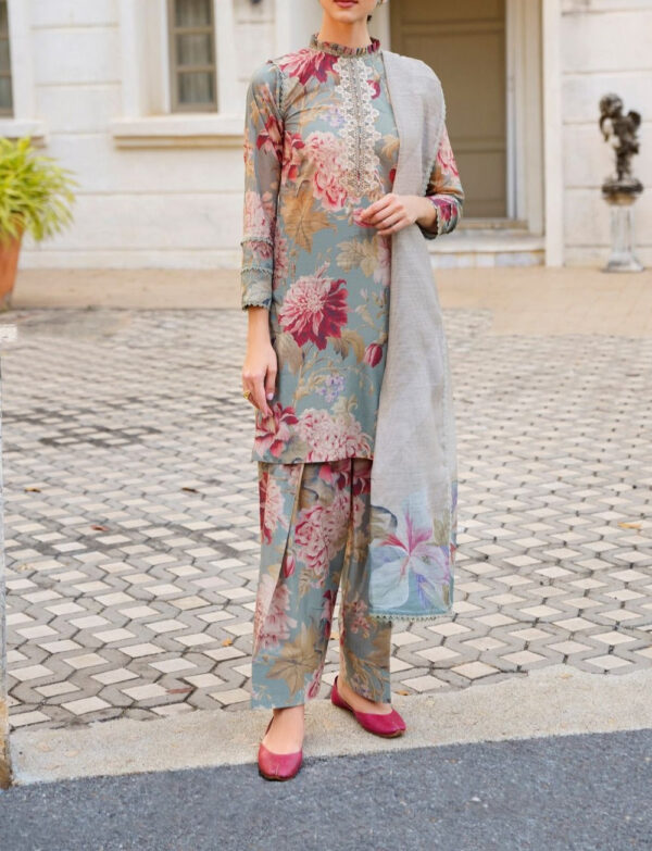 TEGA S700-DIGITAL PRINTED 3 PC PRINTED LAWN DRESS WITH DIGITAL PRINTED LAWN DUPATTA.