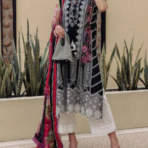 TEGA S669-EMBROIDERED 3PC LAWN WITH DIGITAL PRINTED SILK DUPATTA.