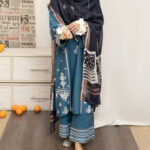 TEGA S658-EMBROIDERED 3PC LAWN WITH PRINTED MUNAR DUPATTA.