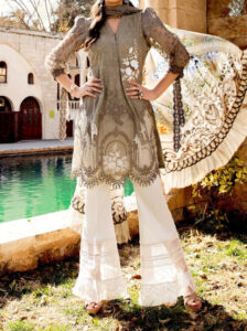 TEGA S654-EMBROIDERED 3 PCCHICKAN LAWN DRESS WITH DIGITAL PRINTED SILK DUPATTA