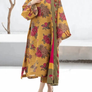 TEGA S681-PRINTED 3PC LAWN DRESS WITH DIGITAL PRINTED COTTON NET DUPATTA.