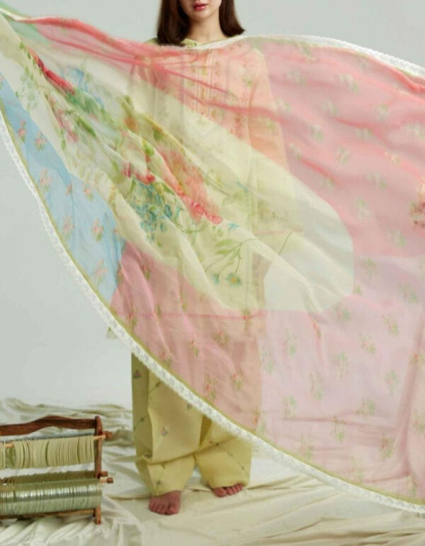 TEGA S649-EMBROIDERED 3PC LAWN DRESS WITH PRINTED MUNAR DUPATTA.