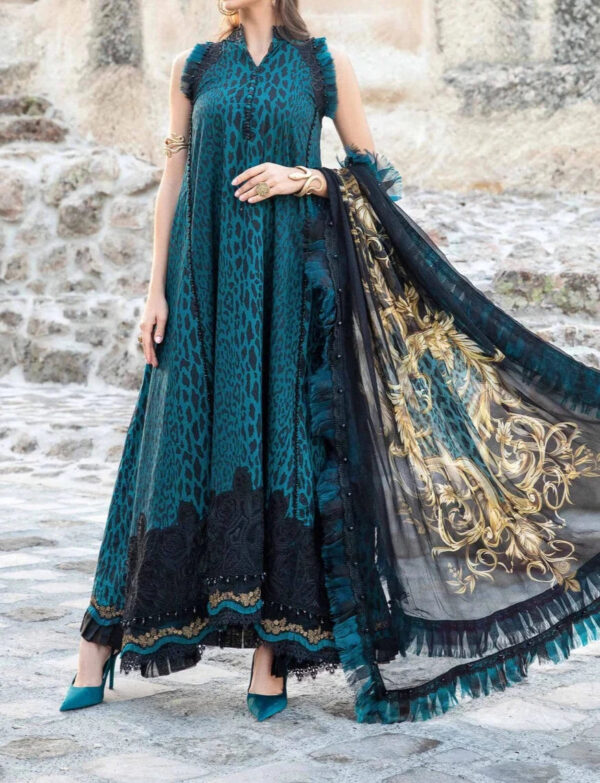 TEGA S630-PRINTED 3PC LAWN DRESS WITH PRINTED SILK DUPATTA.