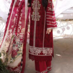TEGA S671 -SHIFLI EMBROIDERED 3PC LAWN DRESS WITH DIGITAL PRINTED SILK DUPATTA.