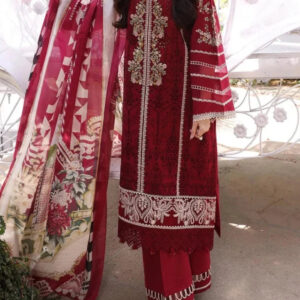 TEGA S671 -SHIFLI EMBROIDERED 3PC LAWN DRESS WITH DIGITAL PRINTED SILK DUPATTA.