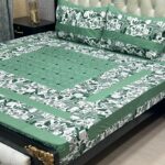 DESIGN Embroidered Bed Sheet Set King Size Patch Work Bed Sheet